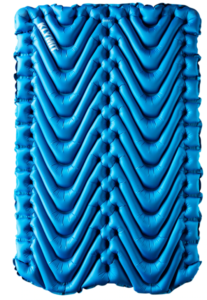Klymit is a soft blue with a v design